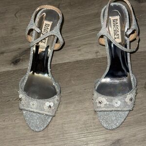 Badgley Mischka Glittering Silver Heels